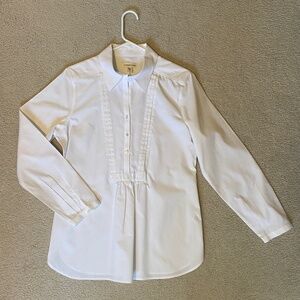 Coldwater Creek White Cotton Tunic Blouse; size M (10-12)
